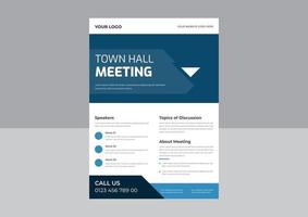 modelo de folheto de reunião da prefeitura, modelo de pôster de webinar, design de folheto de evento multiuso, folheto de vetor de reunião anual, poste, capa, tamanho a4.