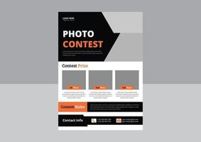 modelo de folheto de concurso de fotos. design de folheto de concurso de fotografia. design de folheto de pôster de serviços de drone. capa, design de folheto vetor