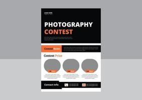 modelo de folheto de concurso de fotos. design de folheto de concurso de fotografia. design de folheto de pôster de serviços de drone. capa, design de folheto vetor