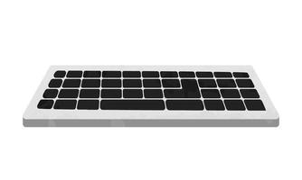 clipart de teclado de computador. simples computador ou laptop teclado estilo aquarela ilustração vetorial isolado no fundo branco. teclado de computador moderno com teclas pretas vista frontal dos desenhos animados desenhados à mão vetor