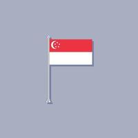 ilustração do modelo de bandeira de singapura vetor