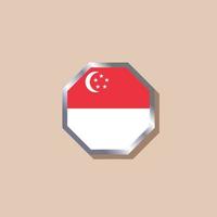 ilustração do modelo de bandeira de singapura vetor