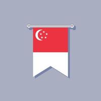 ilustração do modelo de bandeira de singapura vetor