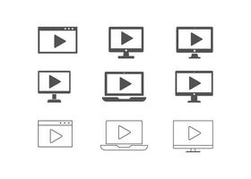 ilustrações vetoriais de ícone de marketing de vídeo. usado para seo ou sites vetor