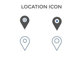 conjunto de ilustração vetorial de ícone de localização. ícone de pino de localização. usado para seo ou sites. vetor