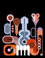 ilustração vetorial de instrumentos musicais vetor