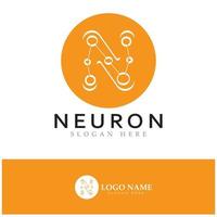 logotipo de neurônio ou design de logotipo de célula nervosa, ícone de modelo de ilustração de logotipo de molécula com conceito de vetor