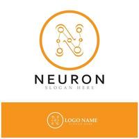 logotipo de neurônio ou design de logotipo de célula nervosa, ícone de modelo de ilustração de logotipo de molécula com conceito de vetor