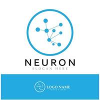 logotipo de neurônio ou design de logotipo de célula nervosa, ícone de modelo de ilustração de logotipo de molécula com conceito de vetor