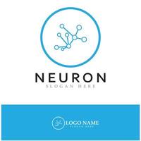 logotipo de neurônio ou design de logotipo de célula nervosa, ícone de modelo de ilustração de logotipo de molécula com conceito de vetor