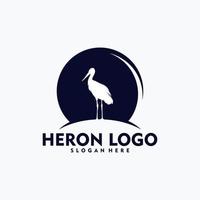 arte vetorial de conceito de logotipo simples de garça vetor