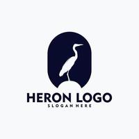 arte vetorial de conceito de logotipo simples de garça vetor