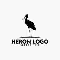 arte vetorial de conceito de logotipo simples de garça vetor