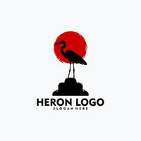 arte vetorial de conceito de logotipo simples de garça vetor