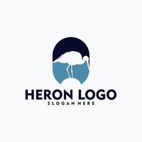 arte vetorial de conceito de logotipo simples de garça vetor