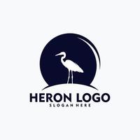 arte vetorial de conceito de logotipo simples de garça vetor