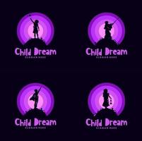 conjunto de logotipo de sonhos de criança vetor
