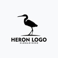 arte vetorial de conceito de logotipo simples de garça vetor