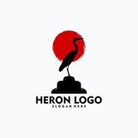 arte vetorial de conceito de logotipo simples de garça vetor