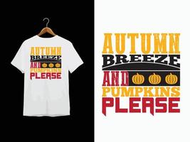 design de camiseta de outono vetor