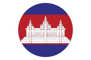 vetor de bandeira de círculo do camboja