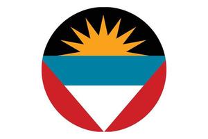 vetor de bandeira de círculo de antígua e barbuda