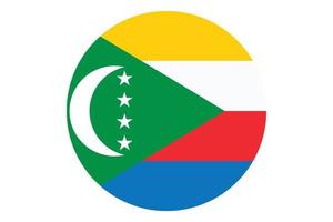 vetor de bandeira de círculo de comores em fundo branco.