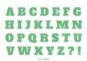 Conjunto de alfabeto de estilo Green Markker vetor