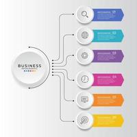 design de infográfico de negócios com seis opções vetor