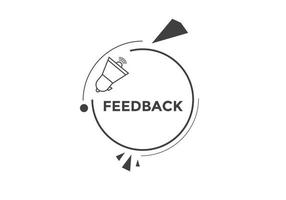 botão de feedback. bolha do discurso de feedback. bandeira colorida da web. ilustração vetorial. ícone de sinal de feedback vetor