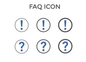 conjunto de ilustração vetorial ícone faq. sinal de interrogação vetor