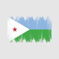 pinceladas de arbusto de bandeira do djibuti. bandeira nacional vetor