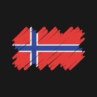 escova de bandeira da noruega. bandeira nacional vetor