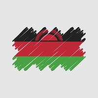 pincel de bandeira do malawi. bandeira nacional vetor