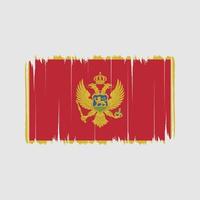 pinceladas de bandeira de montenegro. bandeira nacional vetor