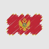 escova de bandeira de montenegro. bandeira nacional vetor