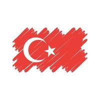 escova de bandeira da turquia. bandeira nacional vetor