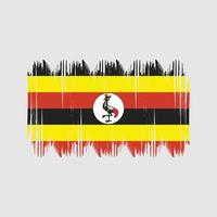 traços de arbusto de bandeira de uganda. bandeira nacional vetor