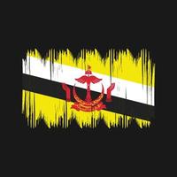 pinceladas de arbusto de bandeira de brunei. bandeira nacional vetor