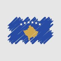 escova de bandeira do Kosovo. bandeira nacional vetor