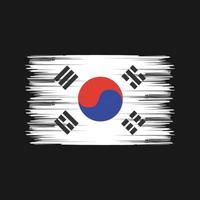 pincel de bandeira da coreia do sul. bandeira nacional vetor