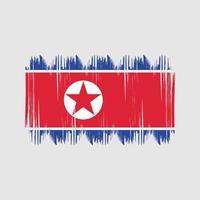 traços de arbusto de bandeira da coreia do norte. bandeira nacional vetor