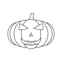 página para colorir com abóbora de halloween para crianças vetor