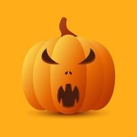 abóbora de halloween isolada em fundo laranja vetor