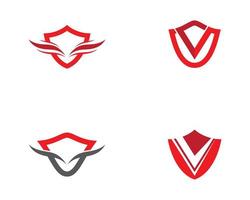 conjunto de logotipo de ícone de escudo vetor