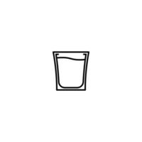 ícone de copo cheio de água no fundo branco. simples, linha, silhueta e estilo clean. Preto e branco. adequado para símbolo, sinal, ícone ou logotipo vetor