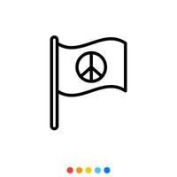 bandeira da paz, vetor, ícone, ilustração. vetor