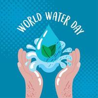 cartão do dia mundial da água vetor