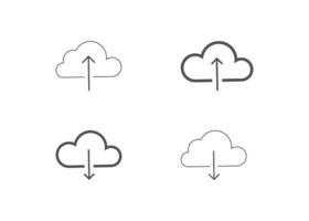conjunto de ícones de upload de download. baixar ilustração vetorial de símbolo de nuvem vetor