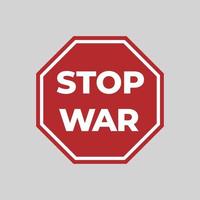 pare o sinal de estrada da guerra. sem guerra, símbolo de aviso hexagonal. infográficos vetoriais para cartazes e agitações. vetor